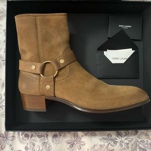 YSL Saint Laurent Wyatt Harness Boots